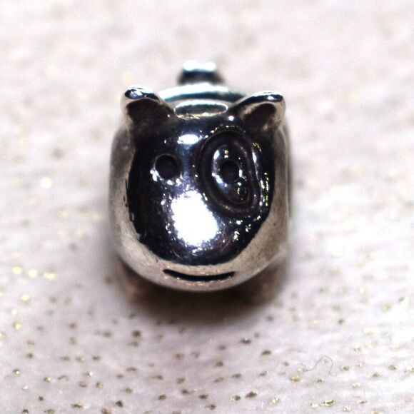 Pandora Bull Terrier Puppy Dog Charm Retired Sterling Silver - Picture 2 of 8